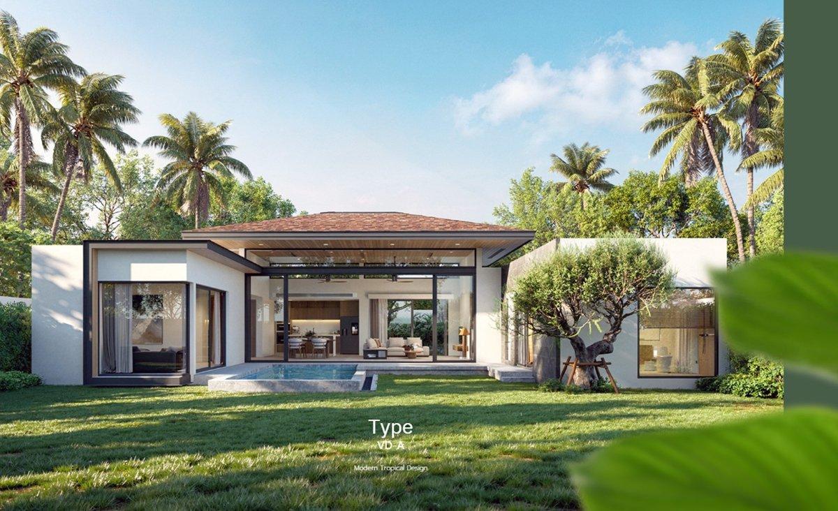 Interior view of 3 Bedroom Modern Pool Villa for Sale at Botanica Verdant, Pru Jampa - Type B